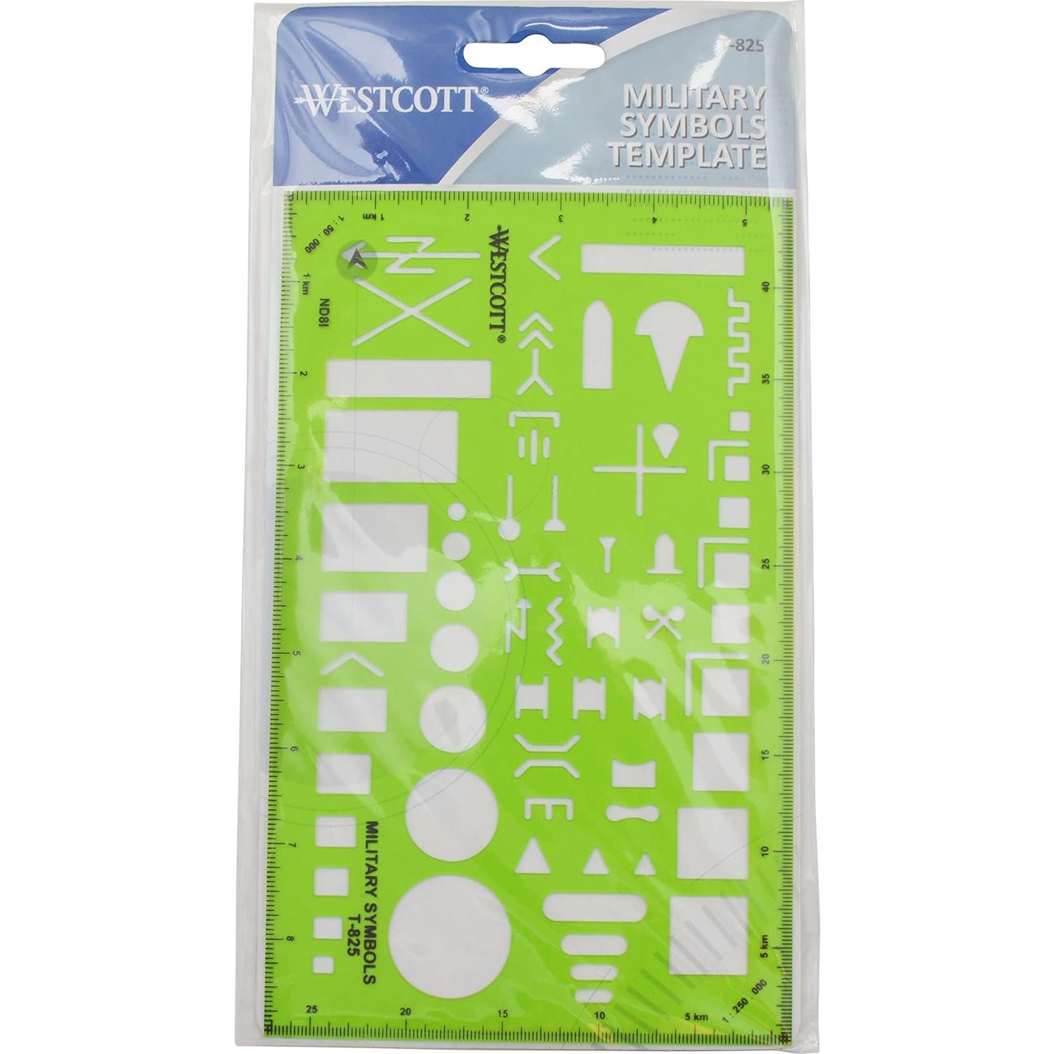 Plantilla de Dibujo Militar Westcott T-825 - Plástico 90.7g
