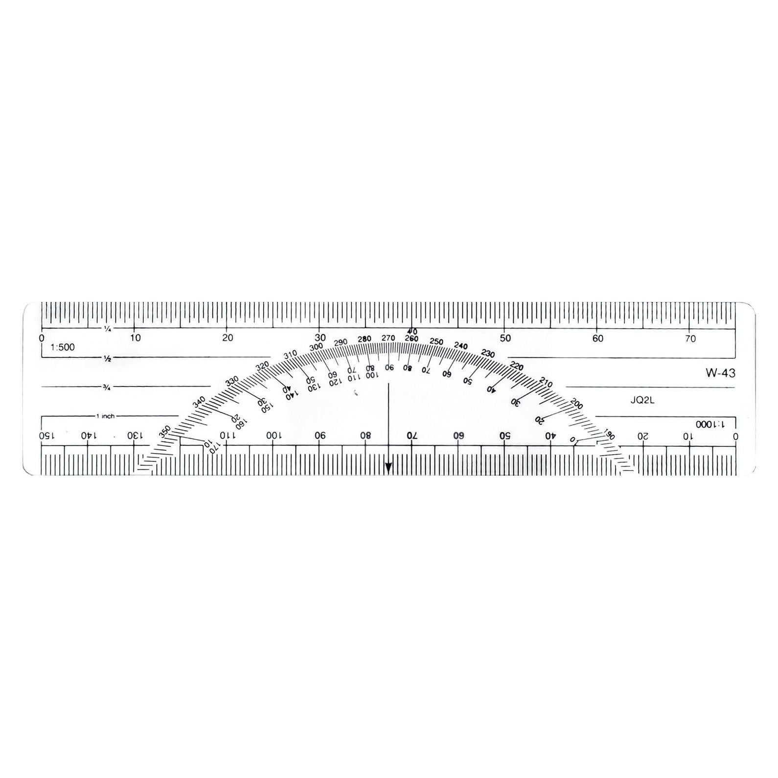 Regla transportadora Westcott W-43 de 17.78 cm