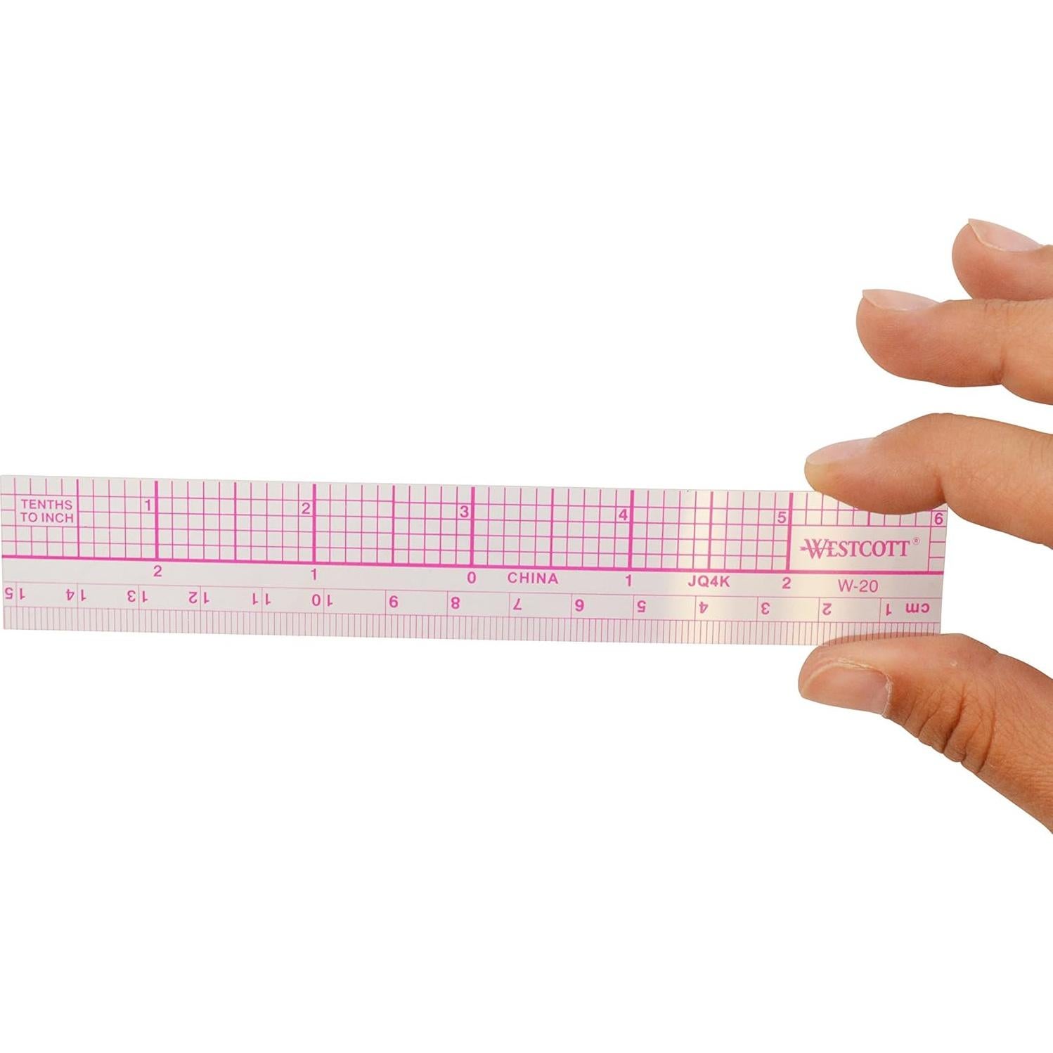 Regla Gráfica Westcott 15.24 cm Escalas Dobles Transparente