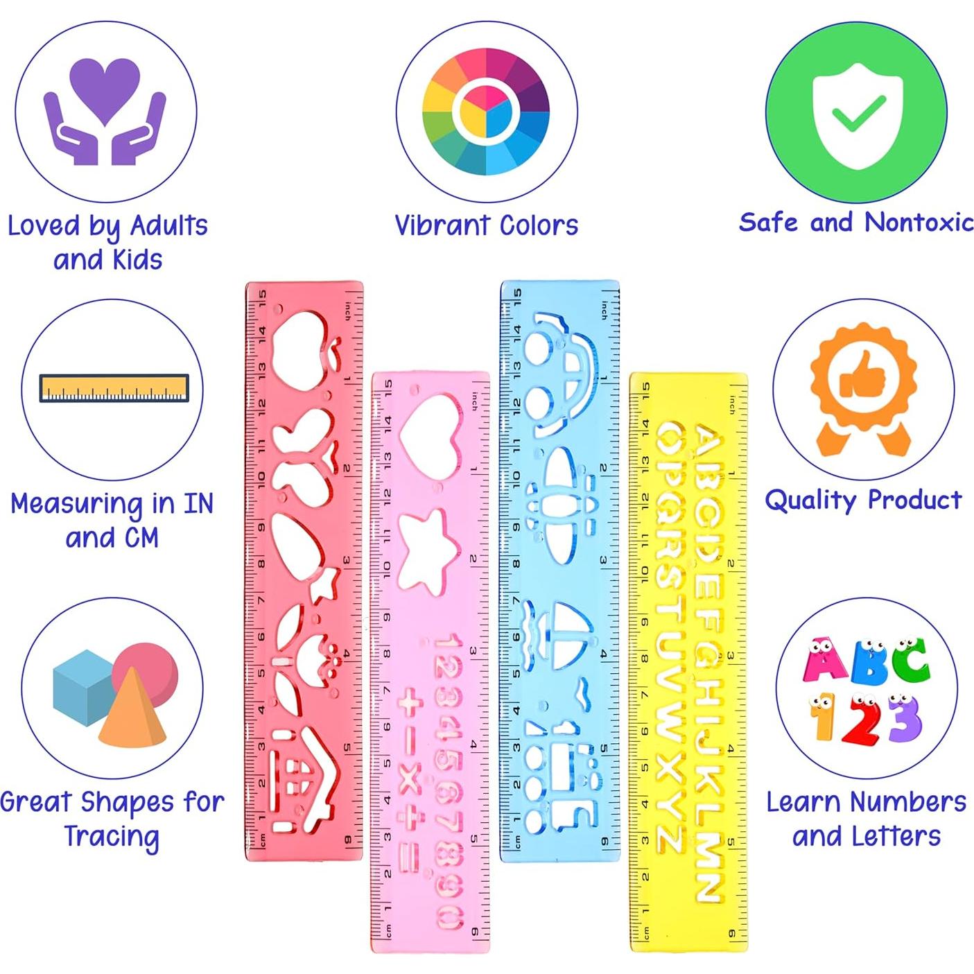 Plantillas de Reglas Color Swell 4 Pack - Suministros Escolares