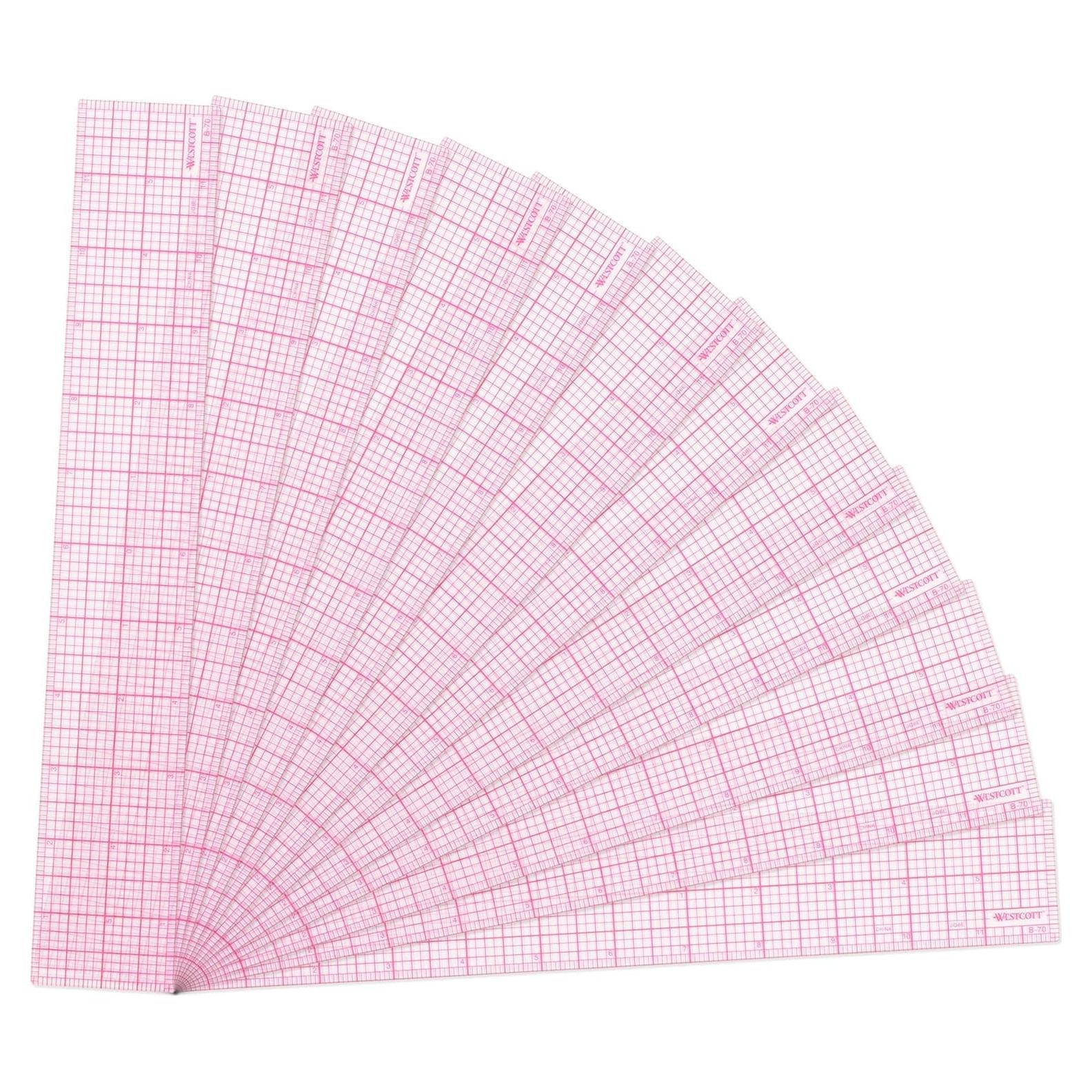 Reglas Beveladas Westcott 30 cm Paquete de 12 Transparentes