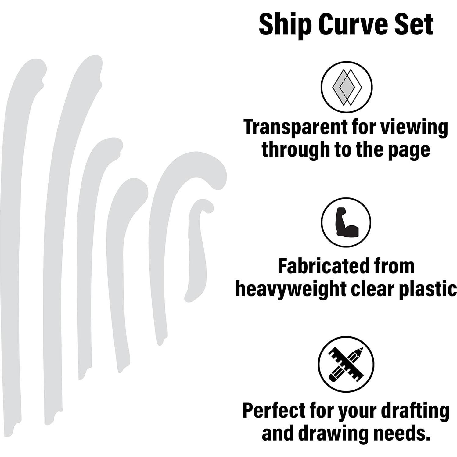 Ship Curve, Set of 6, SC-66, Clear