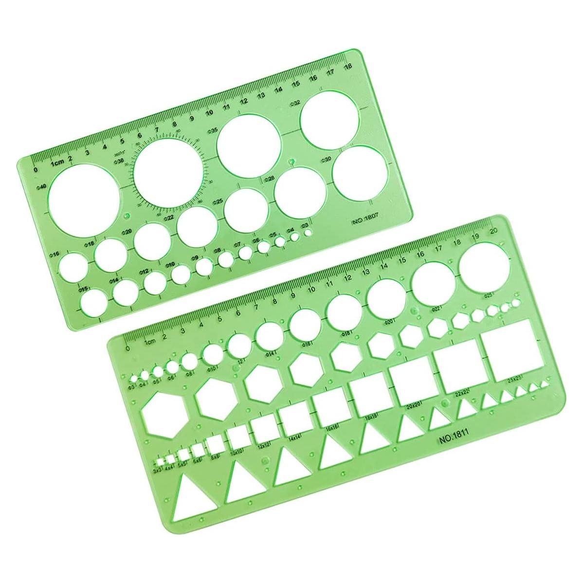 Plantillas de Dibujo Geométrico ZTEOFO - 2 Piezas 20x10 cm