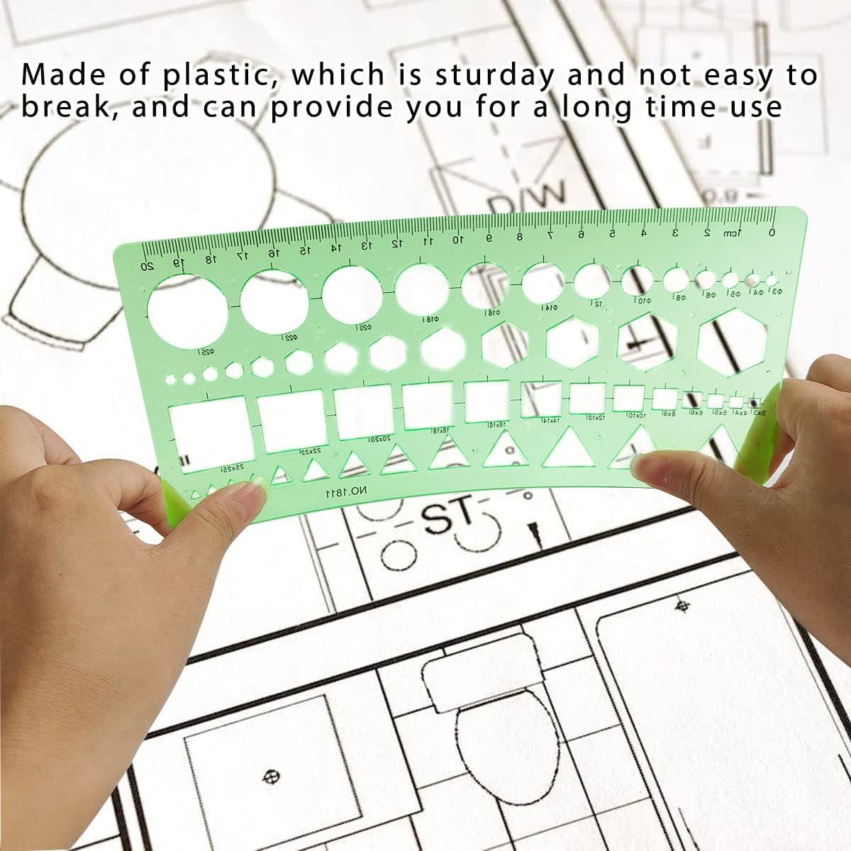 Plantillas de Dibujo Geométrico ZTEOFO - 2 Piezas 20x10 cm