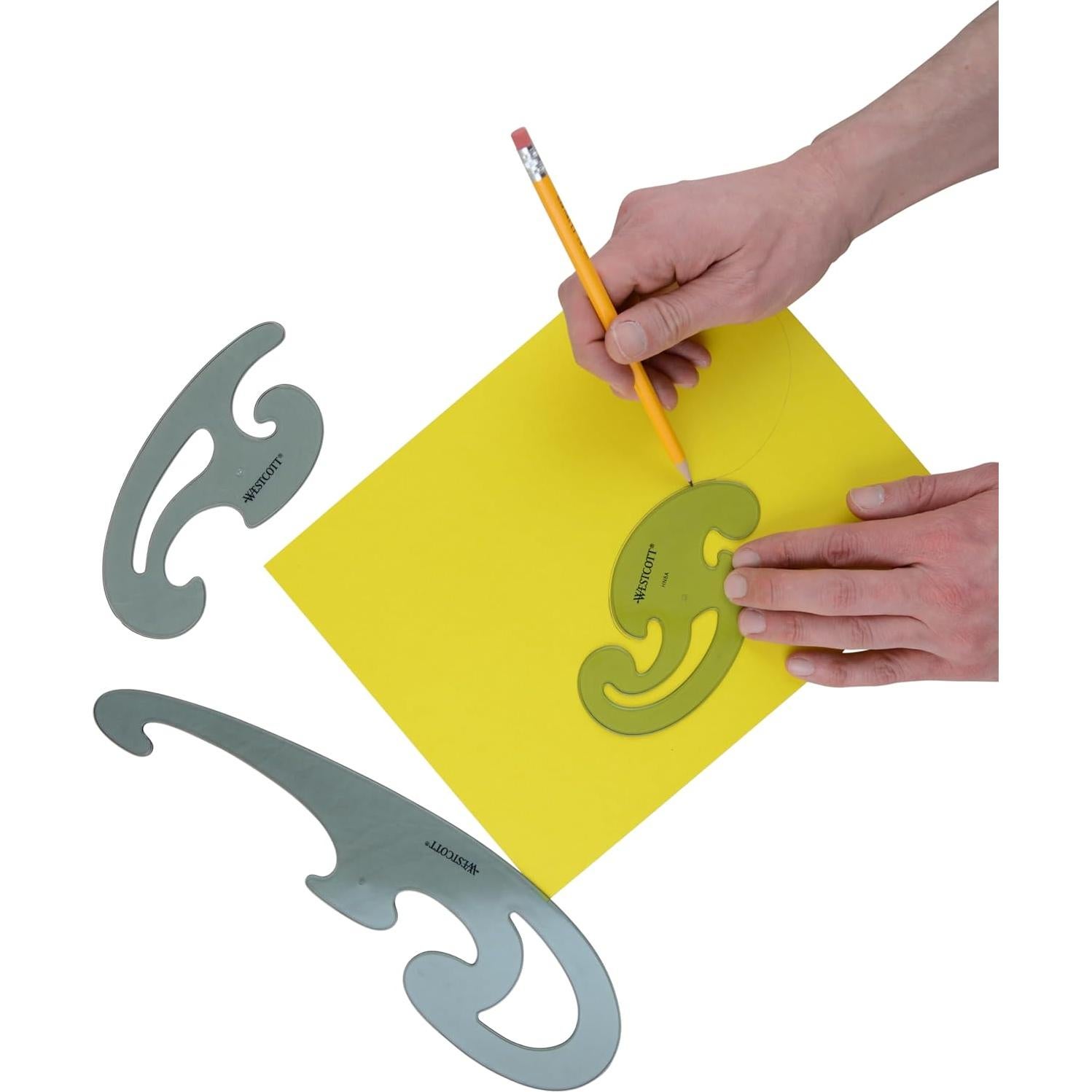 Juego de Curvas Francesas Westcott KT-8, 3 Piezas, Transparente