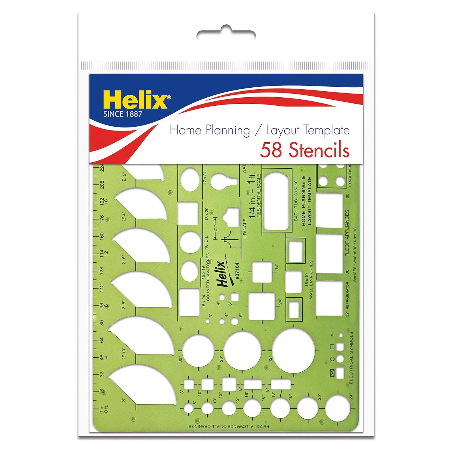 Plantilla de Dibujo Maped Helix - 14 cm x 24 cm - 58 Plantillas