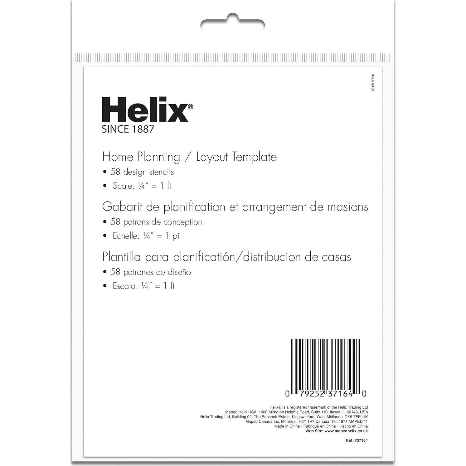 Plantilla de Dibujo Maped Helix - 14 cm x 24 cm - 58 Plantillas