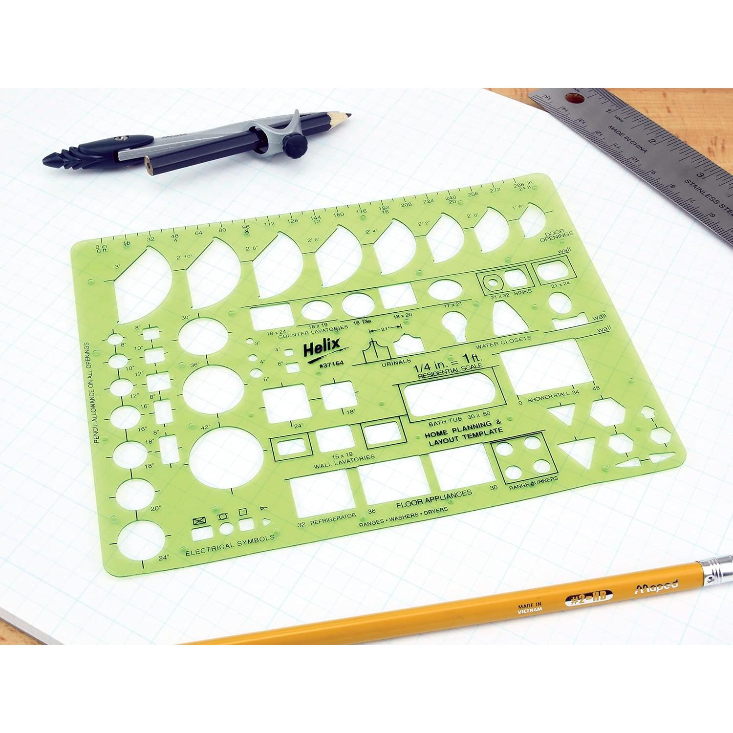 Plantilla de Dibujo Maped Helix - 14 cm x 24 cm - 58 Plantillas