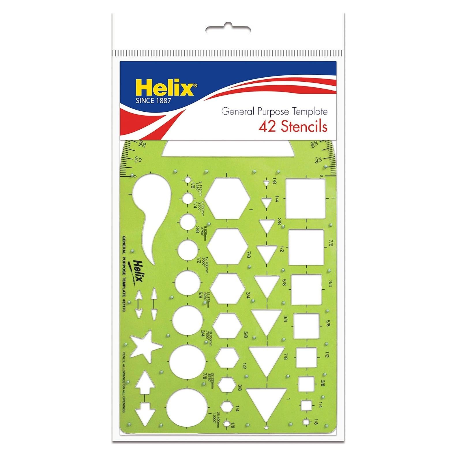 Plantilla de Dibujo Helix Maped - 41 Formas - 14 cm x 24 cm
