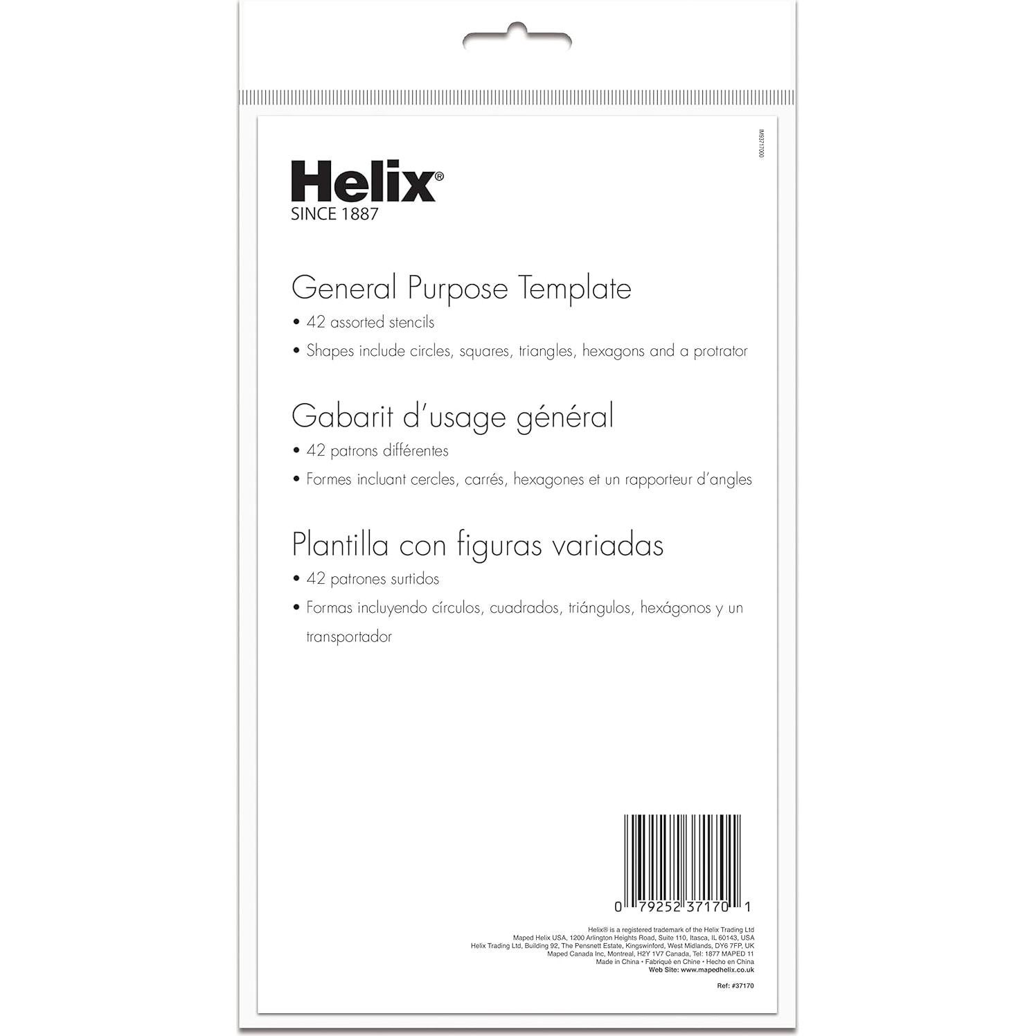 Plantilla de Dibujo Helix Maped - 41 Formas - 14 cm x 24 cm