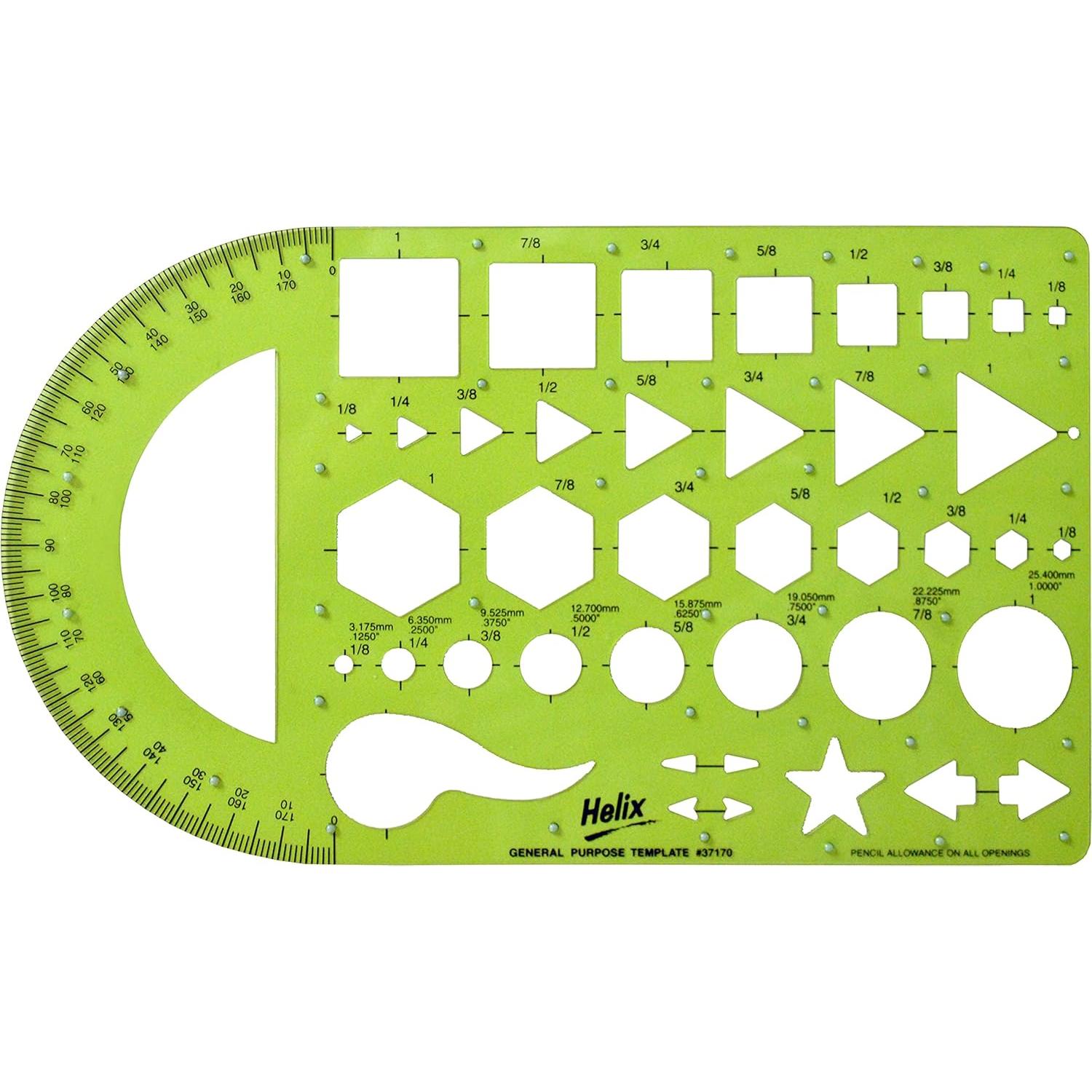 Plantilla de Dibujo Helix Maped - 41 Formas - 14 cm x 24 cm