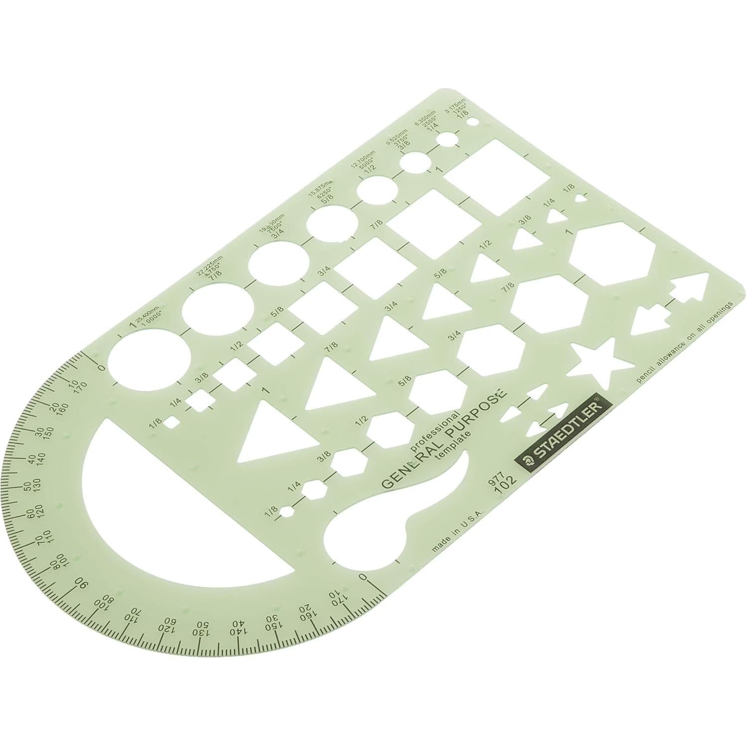 Plantilla Geométrica STAEDTLER 24.1 x 14 cm con Transportador