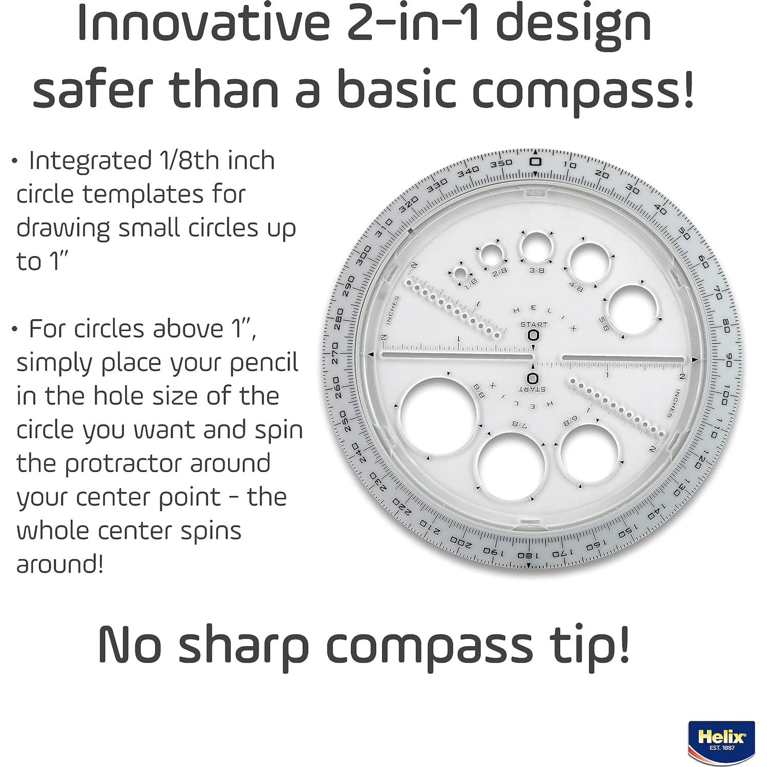 Fabricante de Ángulos y Círculos Helix 360 Grados 15cm Variado