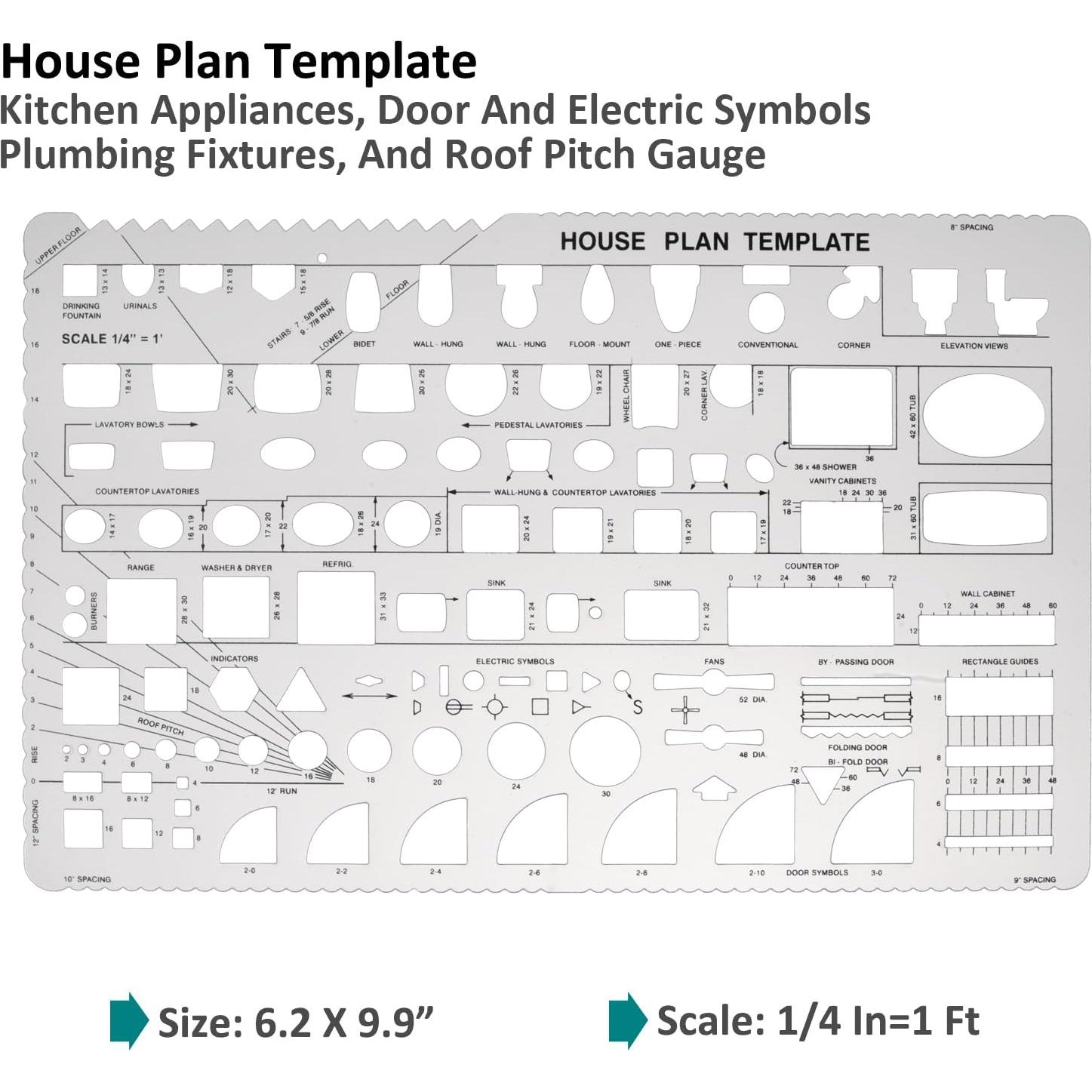 Set de Plantillas de Dibujo Arquitectónico ALLWIN - 3 Piezas