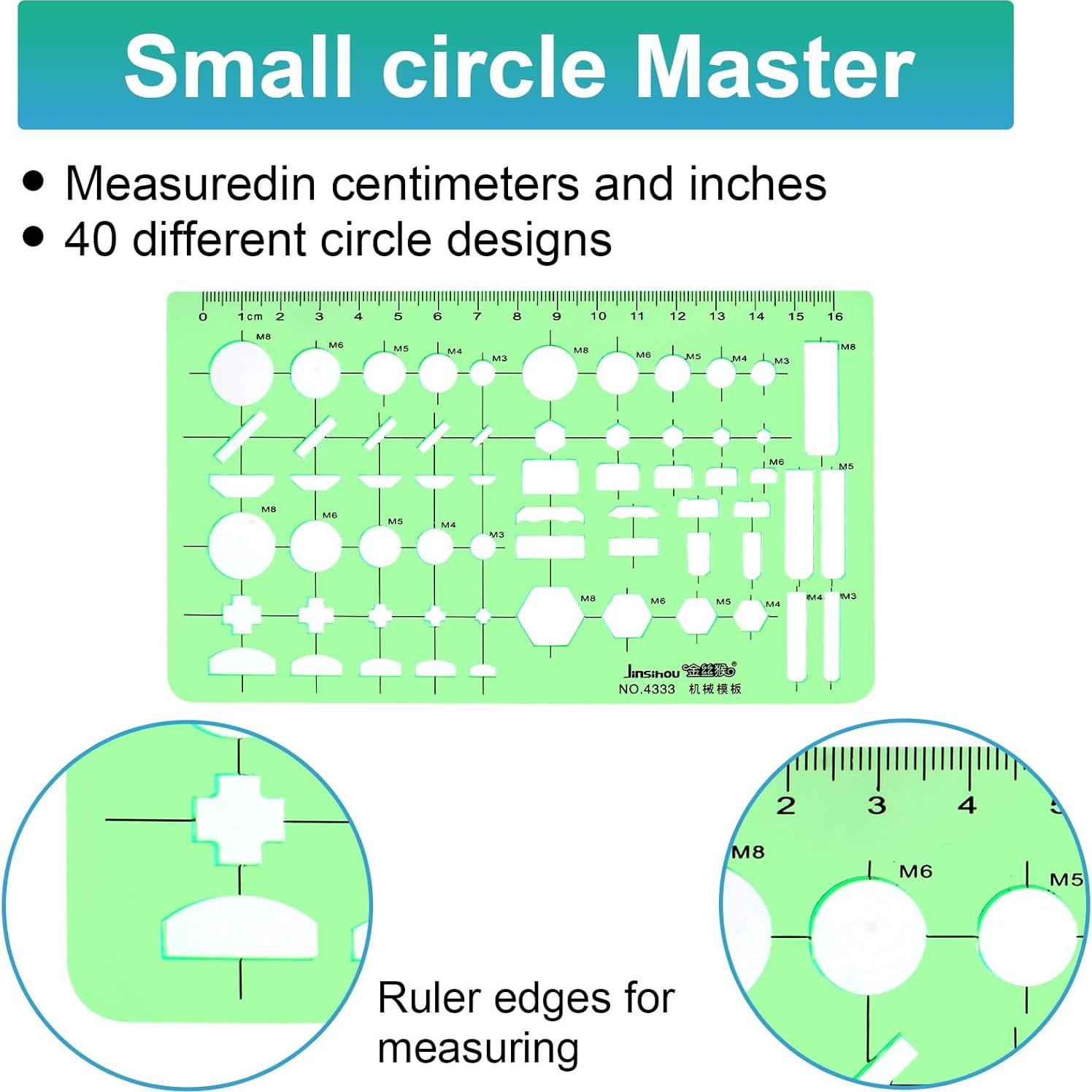 Plantillas de Dibujo Geométrico 11PCS Plástico Verde