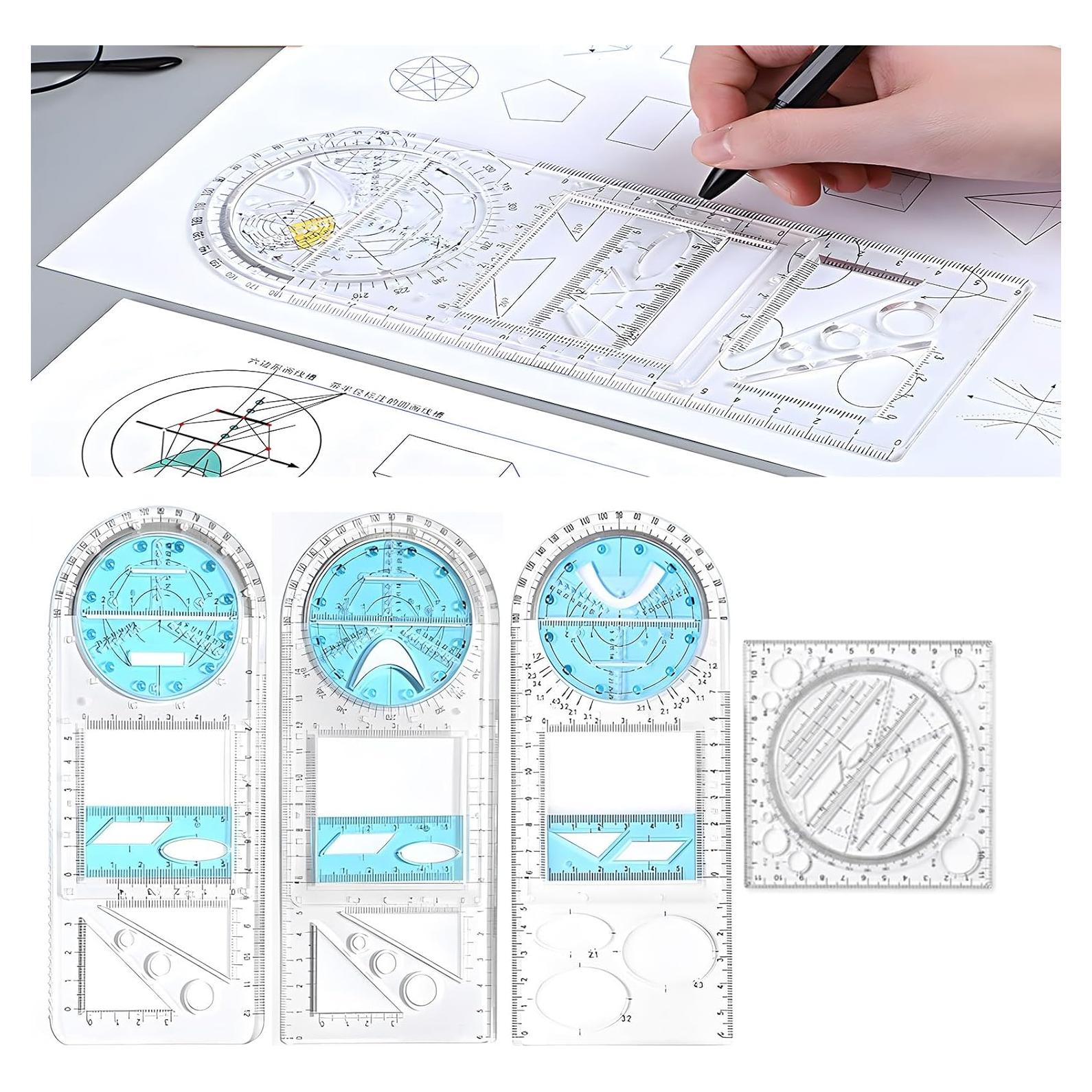Set de 4 Reglas Geométricas Multifuncionales Zakrafo