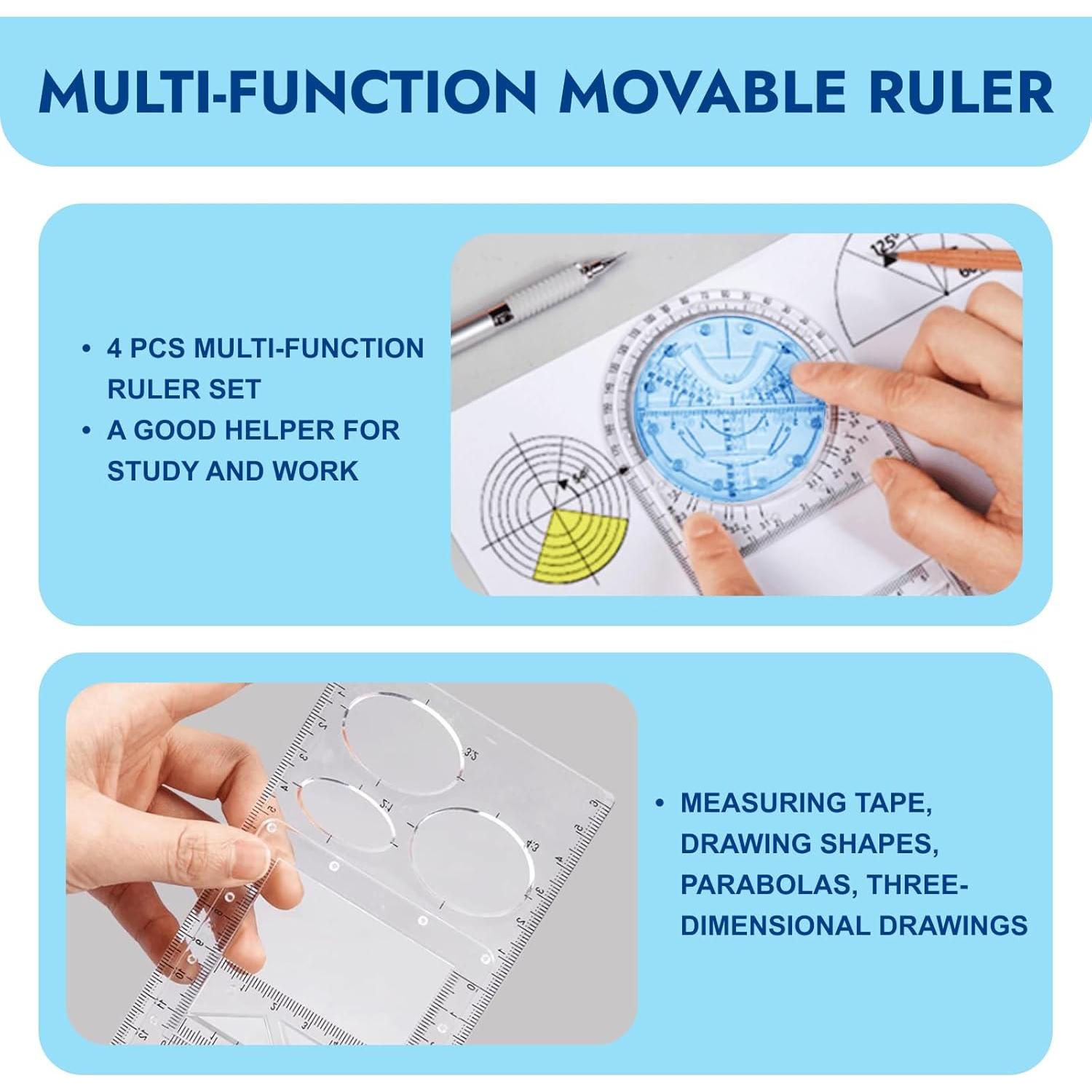 Set de 4 Reglas Geométricas Multifuncionales Zakrafo