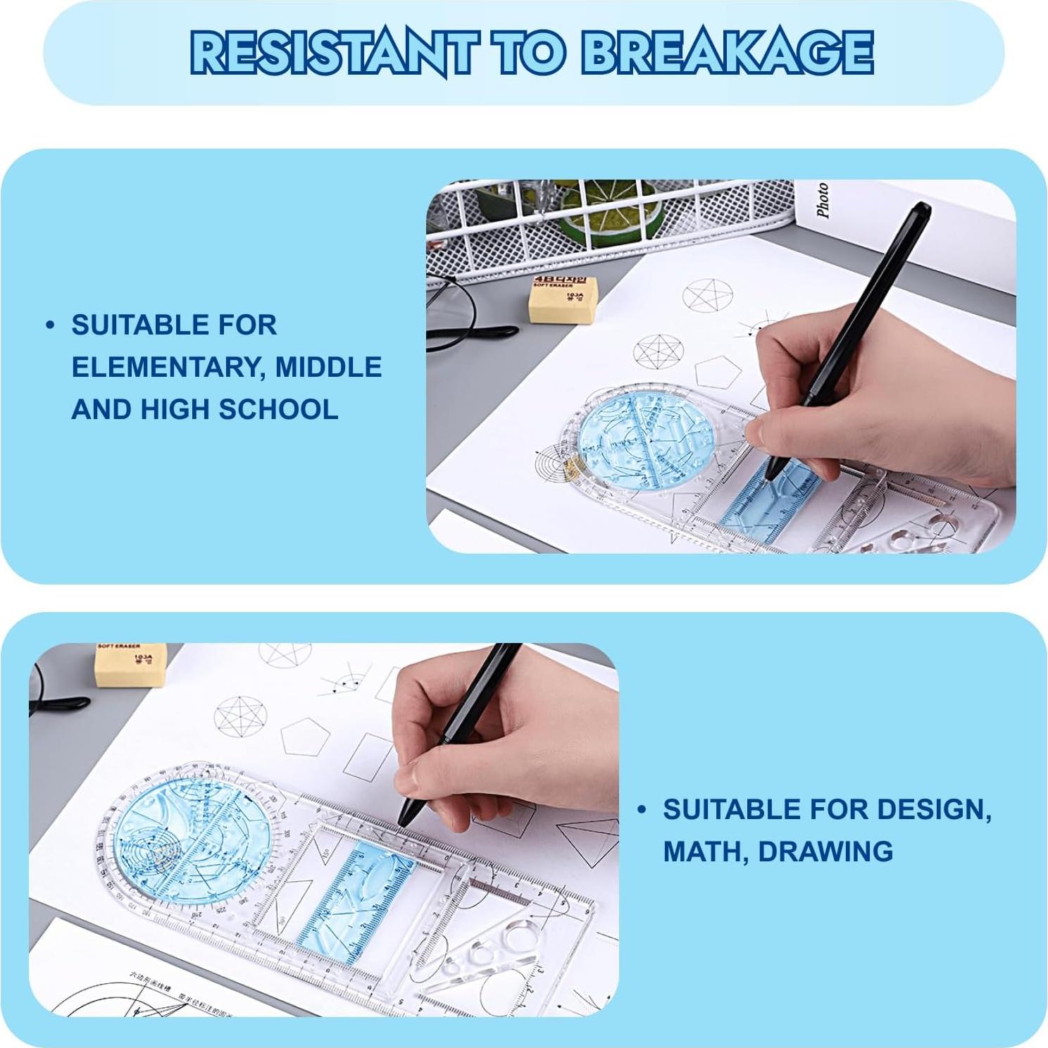 Set de 4 Reglas Geométricas Multifuncionales Zakrafo