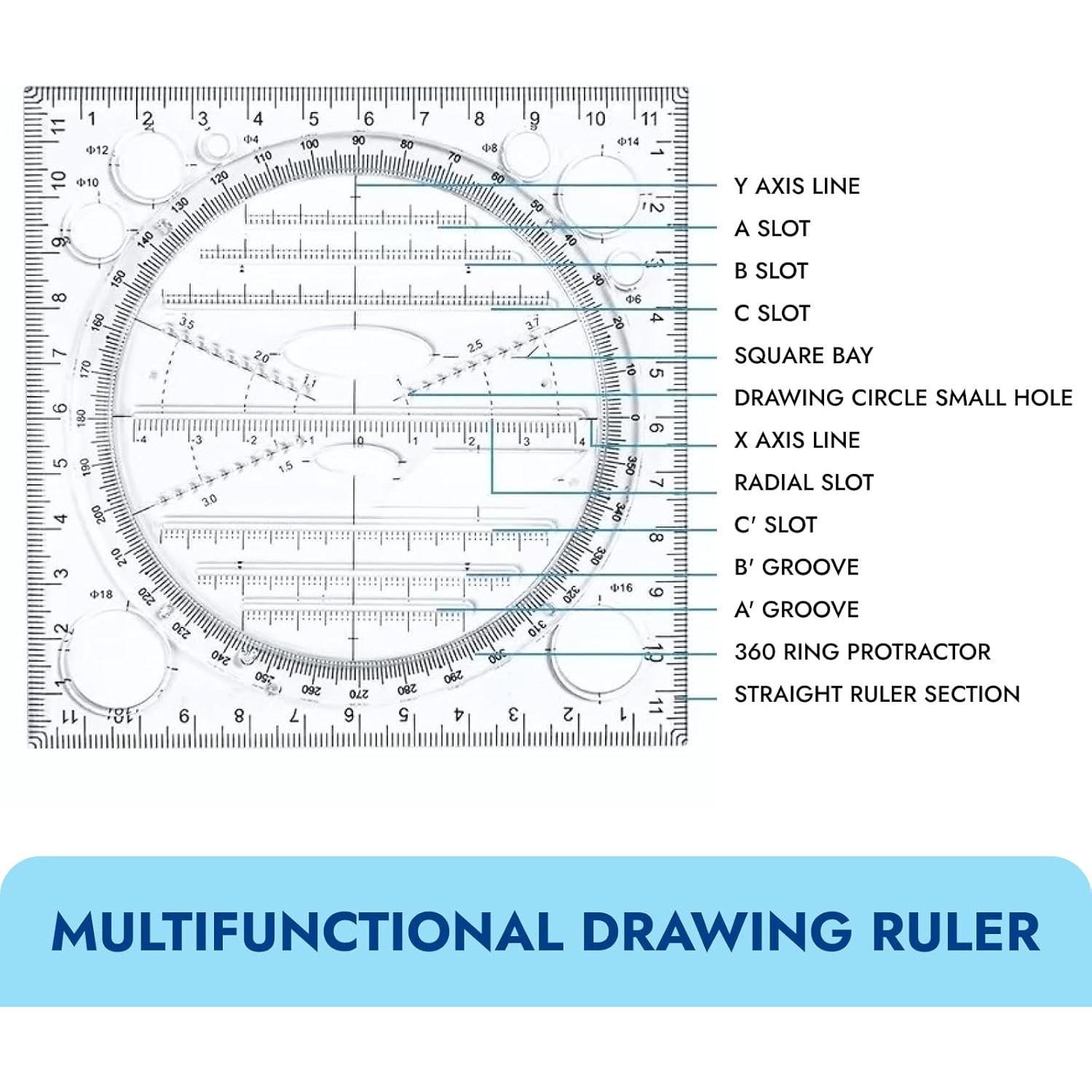 Set de 4 Reglas Geométricas Multifuncionales Zakrafo