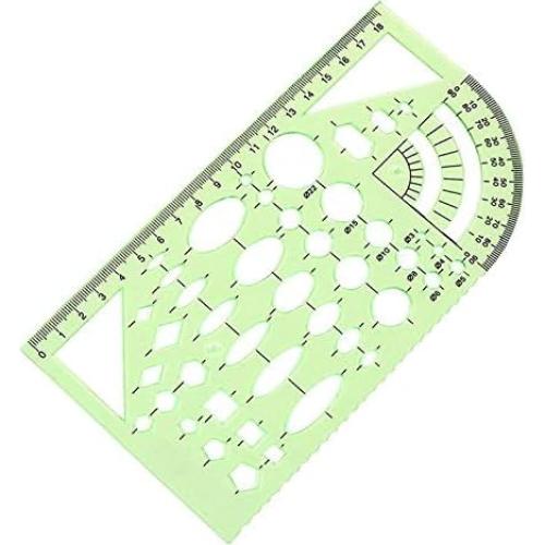 Plantillas de Medición Geométricas CSPRING 2PCS Verde 21.8x10.4cm