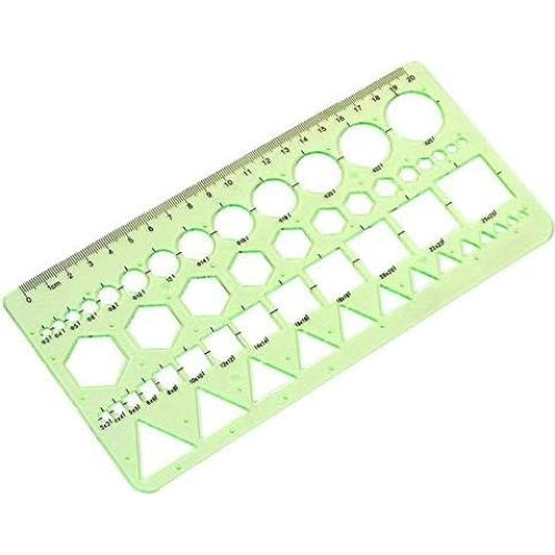 Plantillas de Medición Geométricas CSPRING 2PCS Verde 21.8x10.4cm