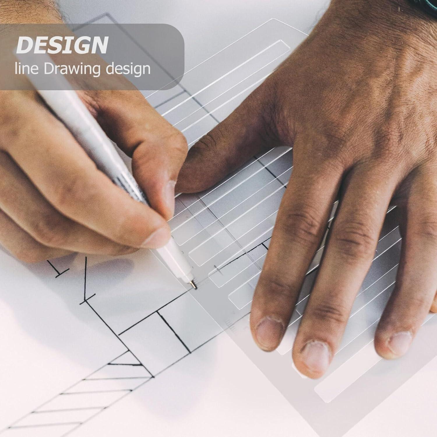 Plantilla de Dibujo de Línea SHINEOFI 27x20cm Plástico