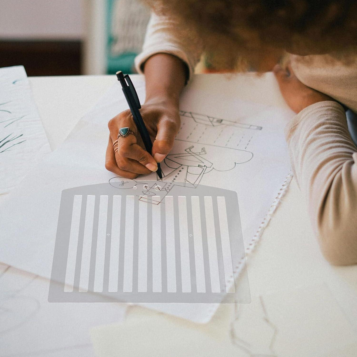 Plantilla de Dibujo de Línea SHINEOFI 27x20cm Plástico