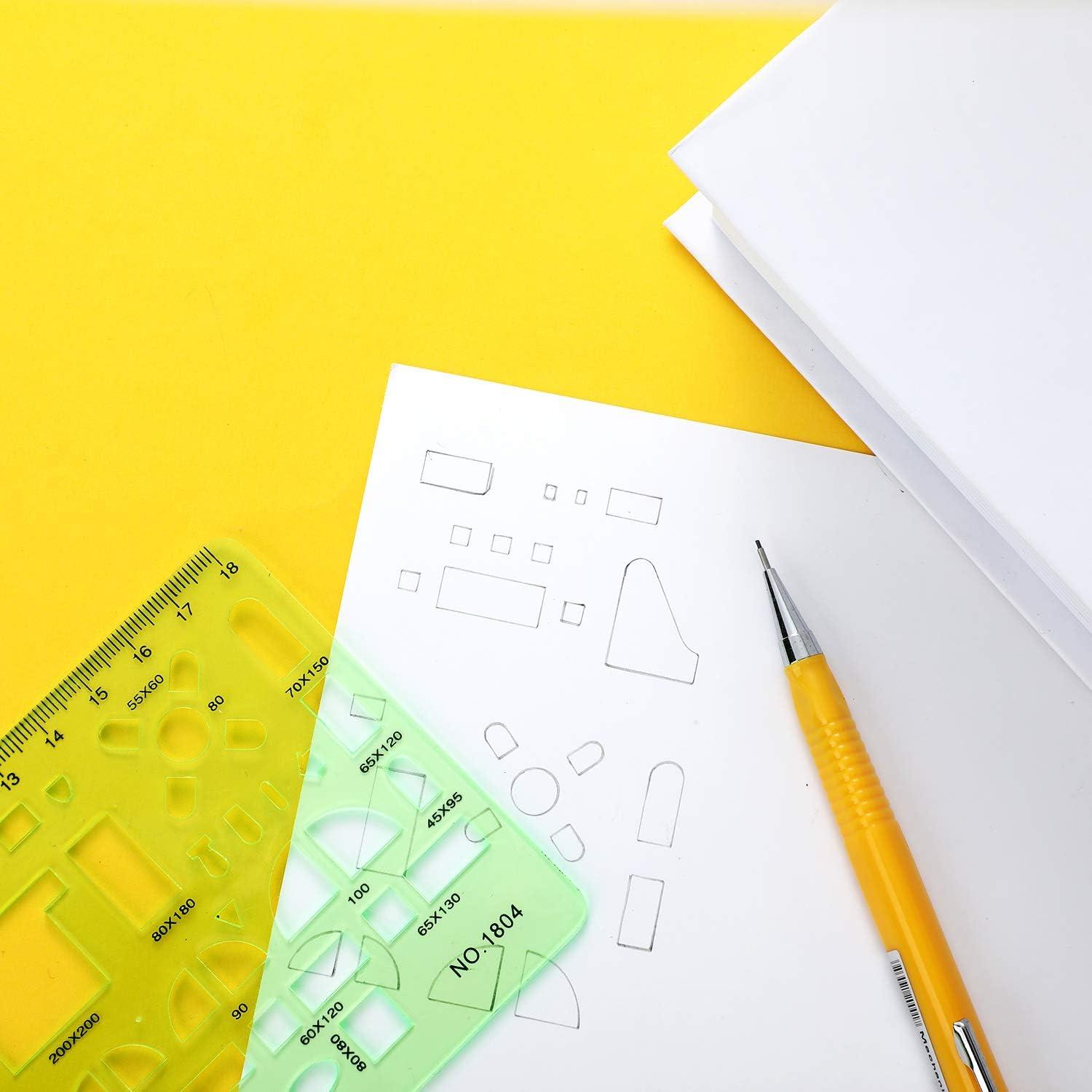 6 Plantillas de Medición Geométrica Shappy - Plástico Verde Claro