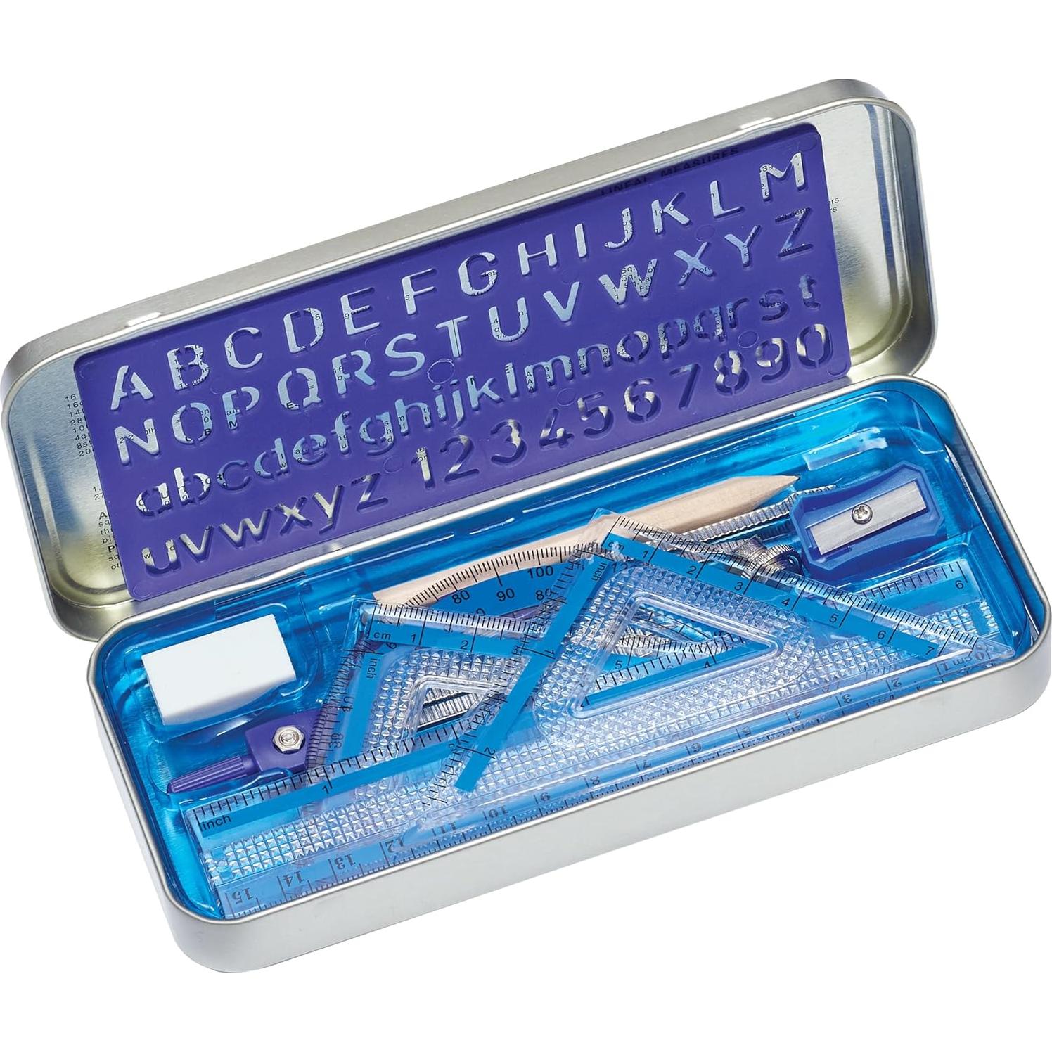 Set de Matemáticas STAEDTLER 10 Piezas con Compás y Escuadras