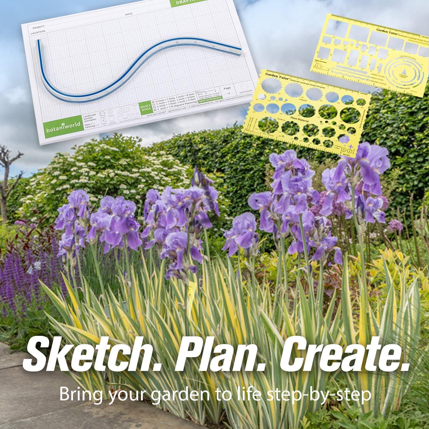 Kit de Diseño de Jardín Garden Tutor - Plantillas y Regla Flexible