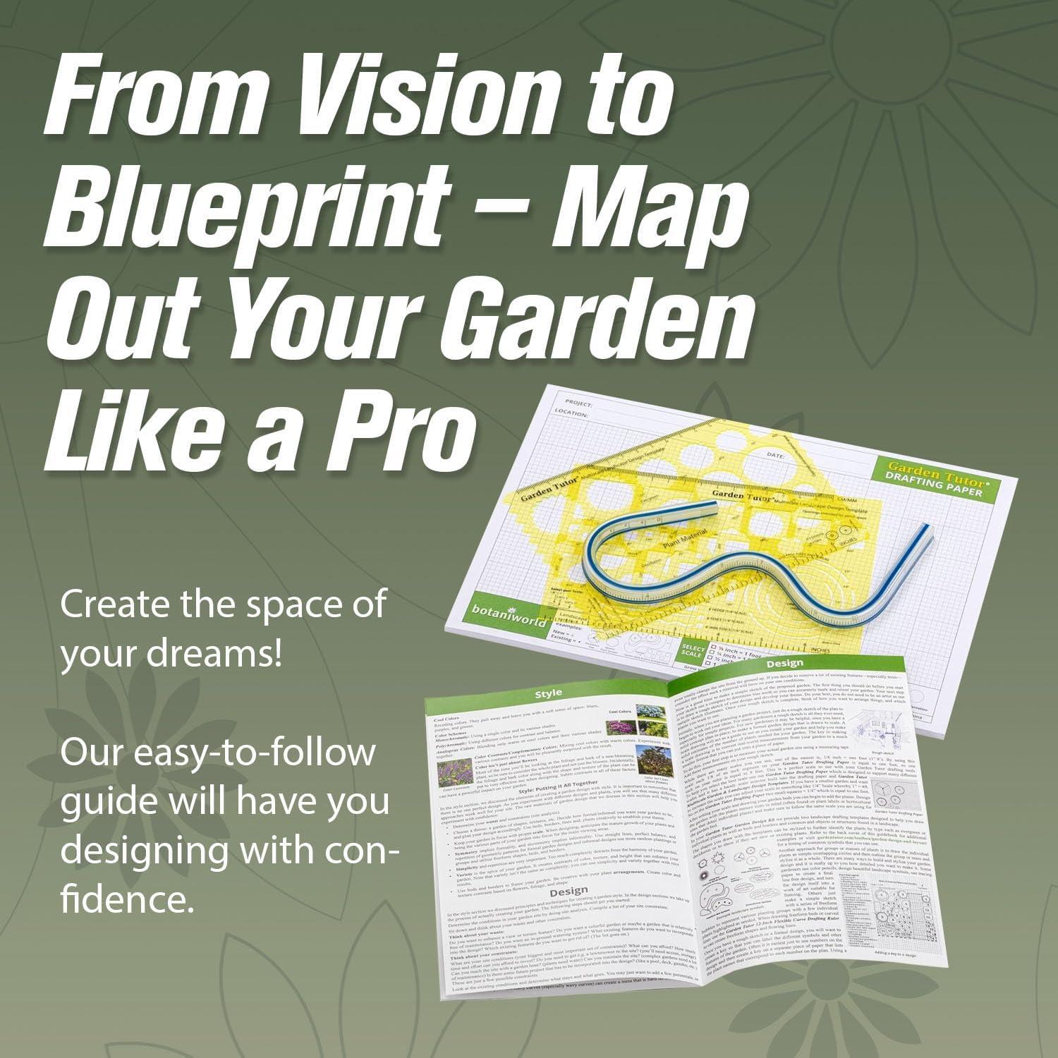Kit de Diseño de Jardín Garden Tutor - Plantillas y Regla Flexible