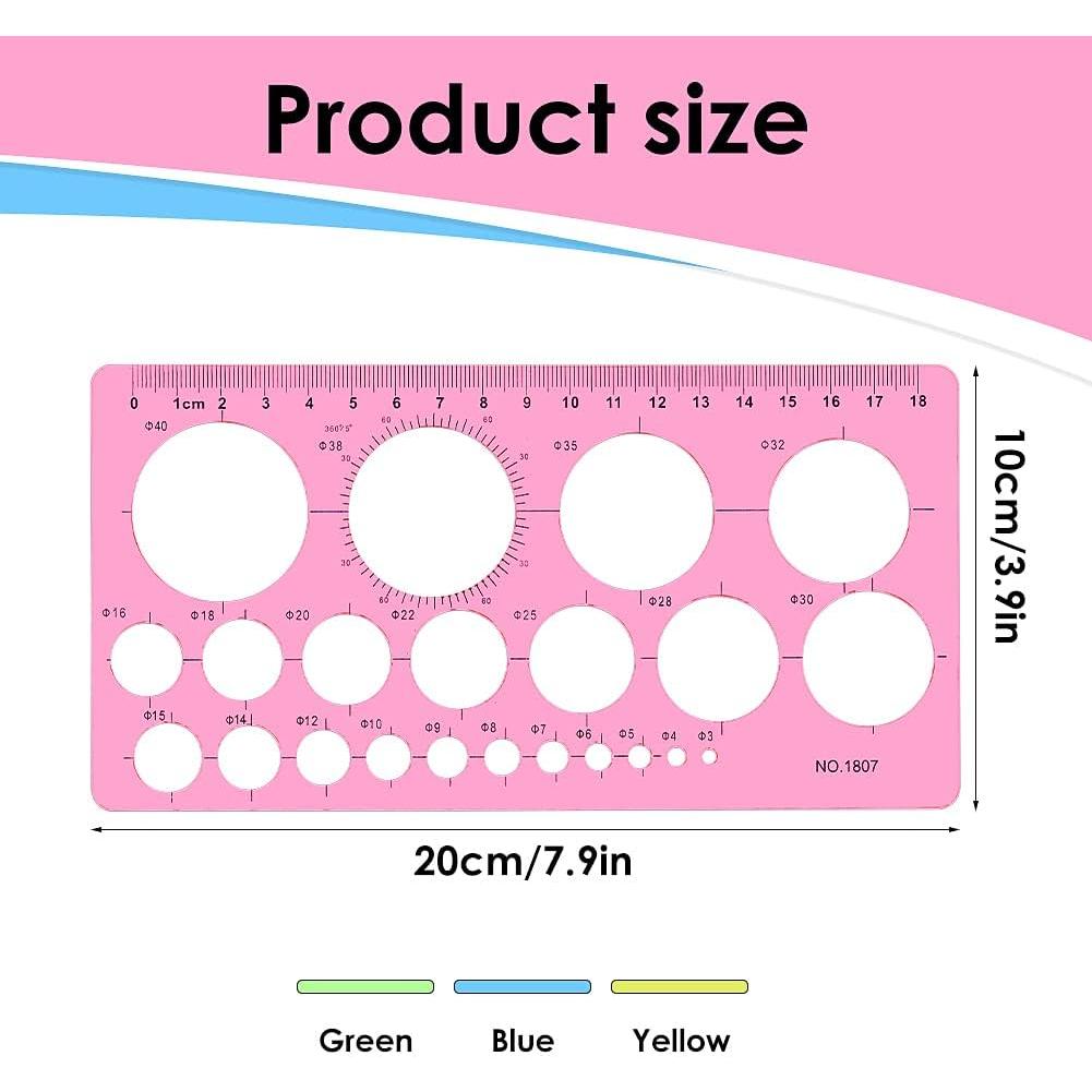 Juego de Plantillas de Círculo Pnytty - 4 Pcs Herramientas de Dibujo