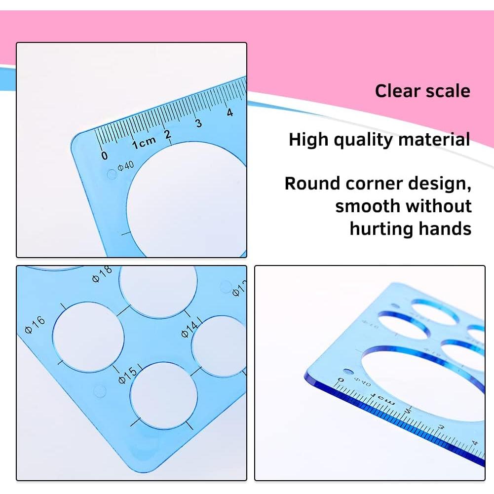 Juego de Plantillas de Círculo Pnytty - 4 Pcs Herramientas de Dibujo
