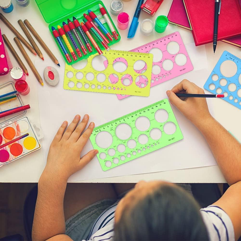 Juego de Plantillas de Círculo Pnytty - 4 Pcs Herramientas de Dibujo