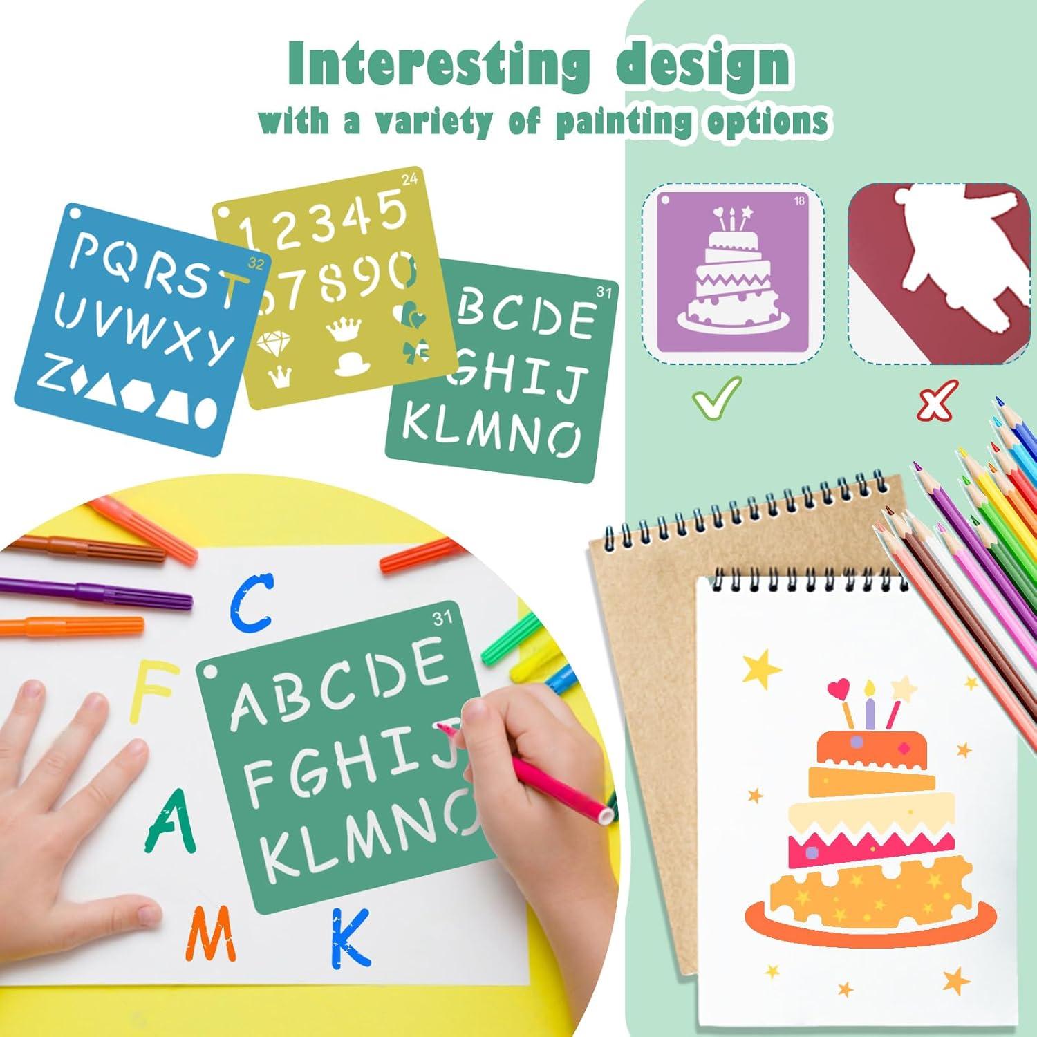 48 Plantillas Reutilizables Komezen para Niños - 20.32 cm