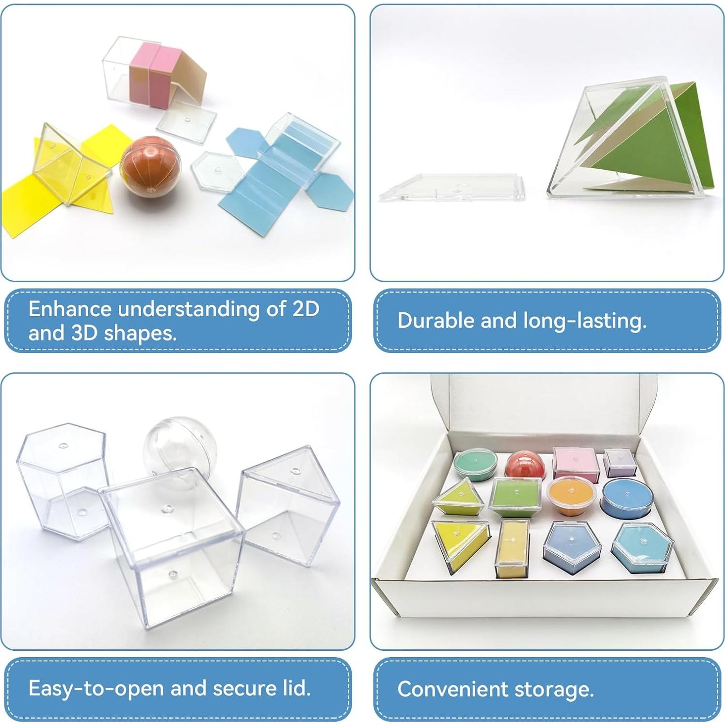 Conjunto de Formas Geométricas 3D Yichushisu - 12 Piezas 5 cm