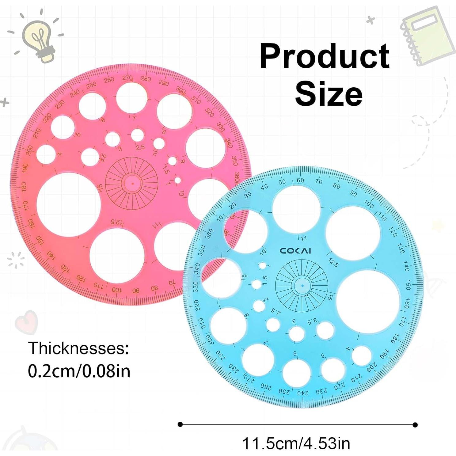 Plantilla Circular de Dibujo Ymapinc 2 Piezas 11.5 cm