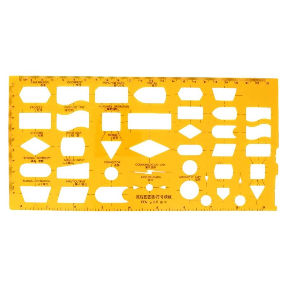 Plantilla de Dibujo Geométrico Utoolmart de Plexiglás 26.4x13.6cm