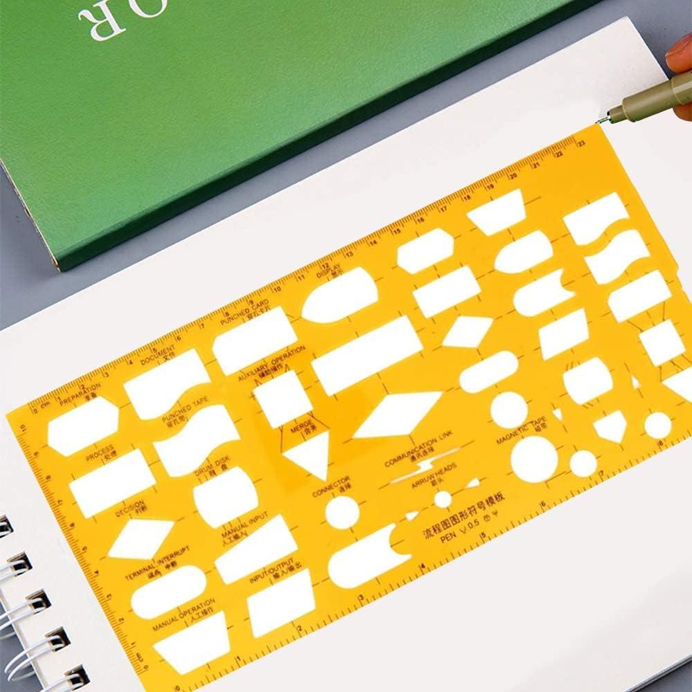 Plantilla de Dibujo Geométrico Utoolmart de Plexiglás 26.4x13.6cm