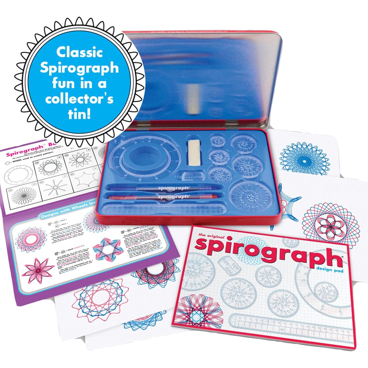 Juego de Diseño Spirograph Original en Lata - 9 Formas y 2 Bolígrafos