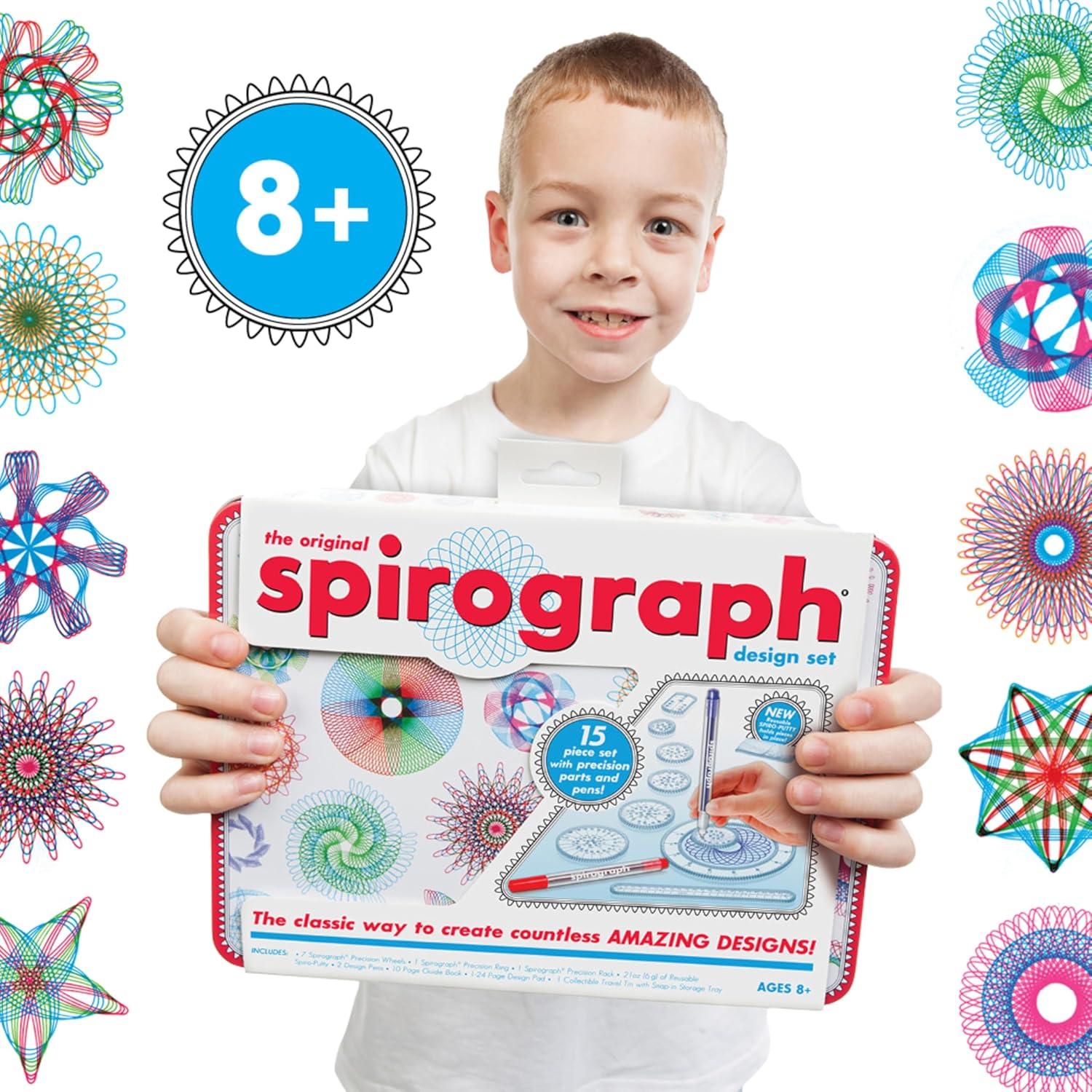 Juego de Diseño Spirograph Original en Lata - 9 Formas y 2 Bolígrafos