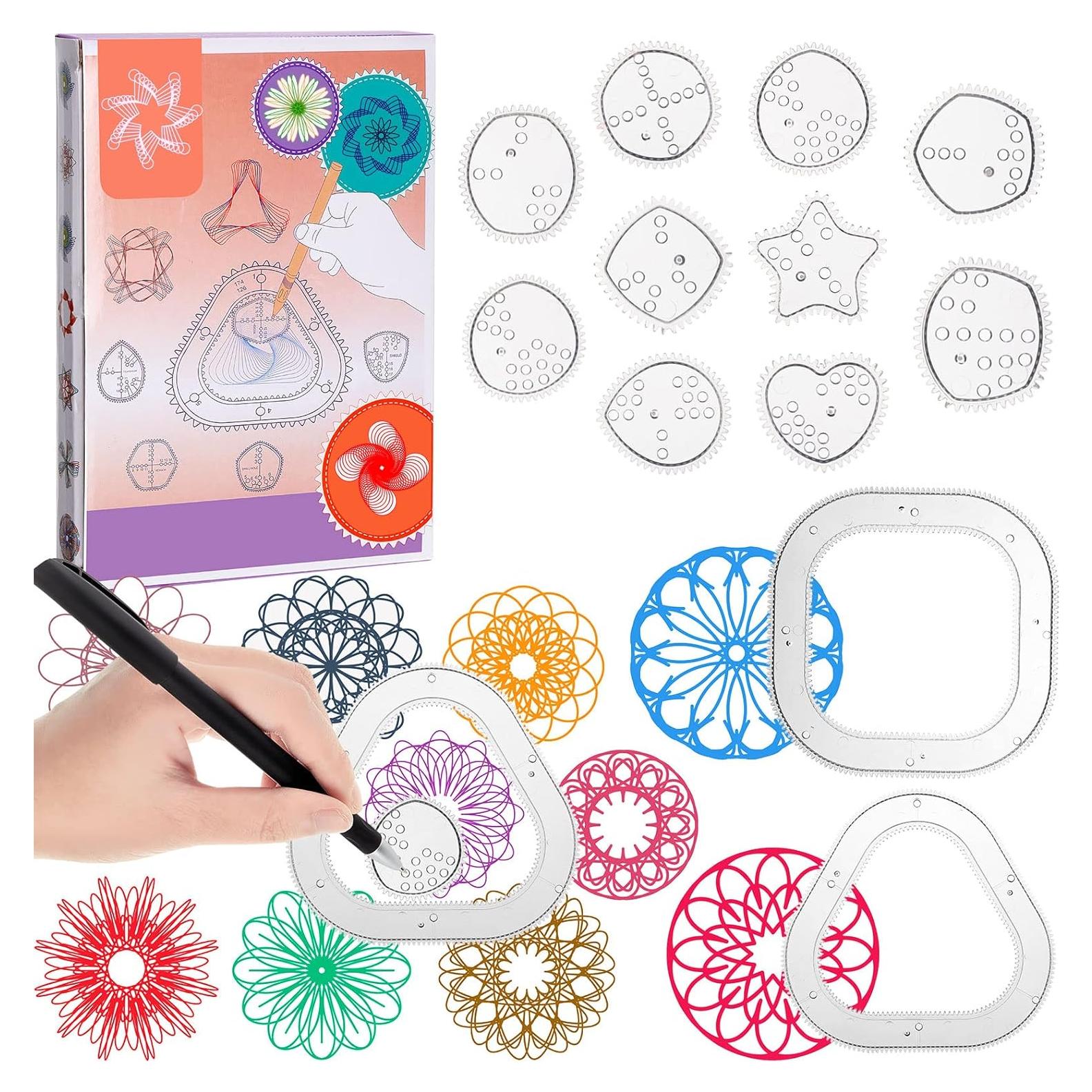 Kit de Dibujo Geométrico Henoyso 18 Pcs Plantillas y Bolígrafos