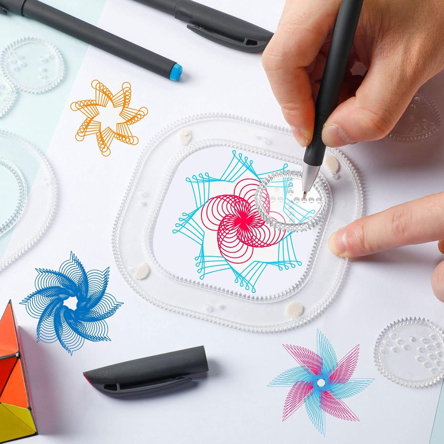 Kit de Dibujo Geométrico Henoyso 18 Pcs Plantillas y Bolígrafos