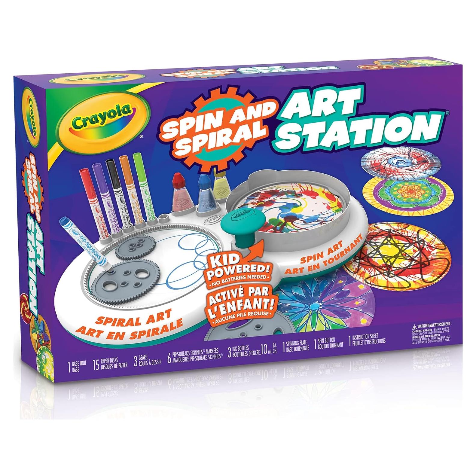 Estación de Arte Crayola Spin & Spiral 2 en 1 para Niños