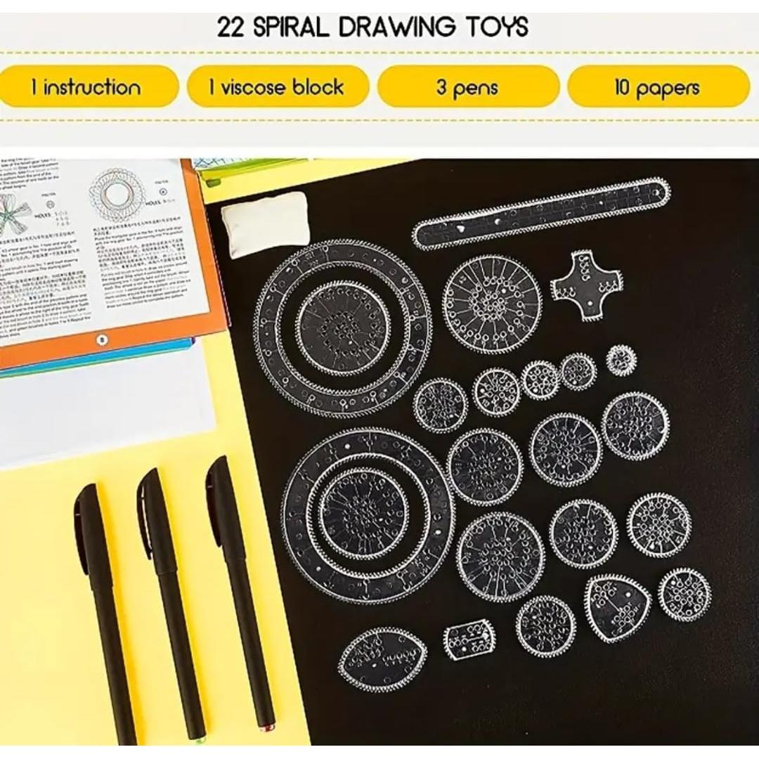 CostVio Deluxe Set - Arts and Crafts, Kids Toys, Art Supplies, Craft Supplies, Drawing Kit, Spiral Art, Classic Gear Design, Build-in Case, Pens, Design Sheet, Ages 8+