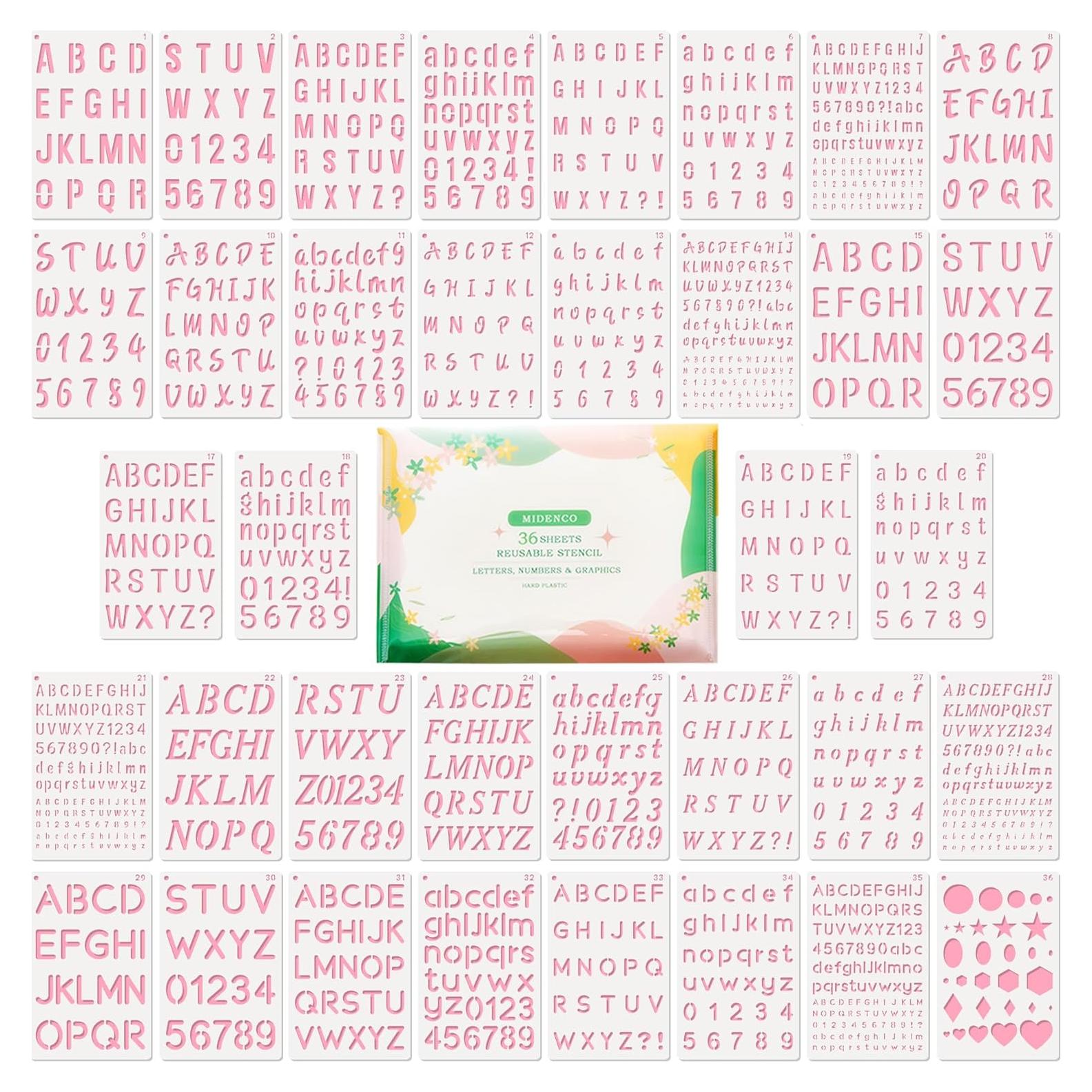 Plantillas Reutilizables Midenco para Pintar - 36 Pcs, 5 Tamaños