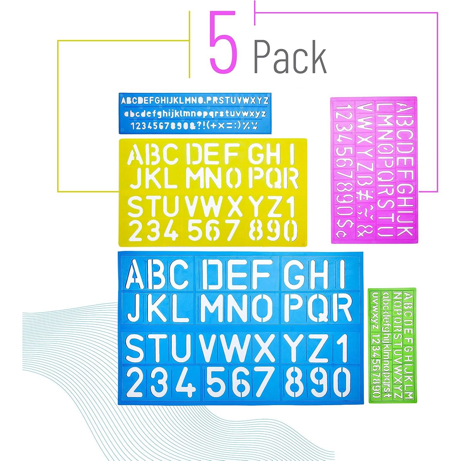 Plantillas de Letras y Números Sr. Pen - 5 Piezas Duraderas