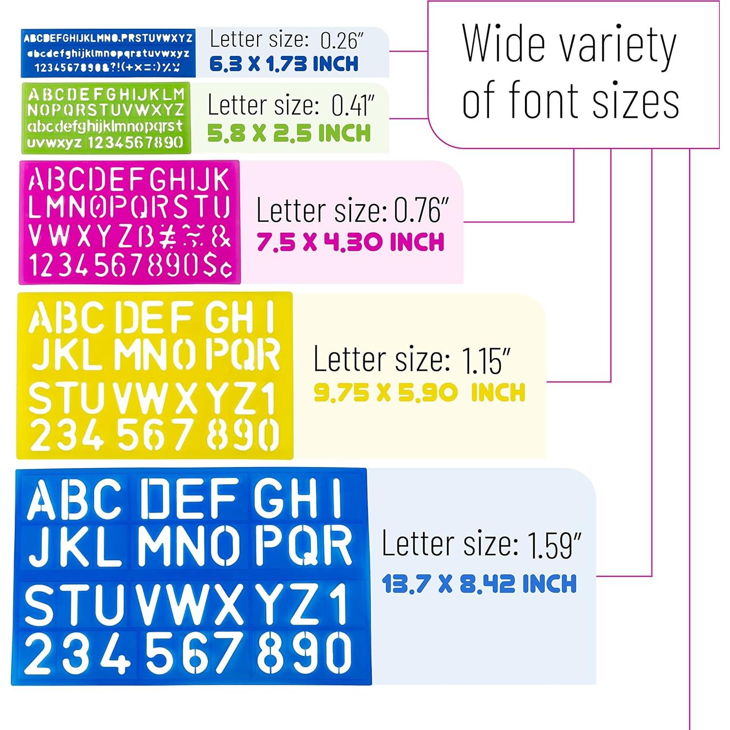 Plantillas de Letras y Números Sr. Pen - 5 Piezas Duraderas