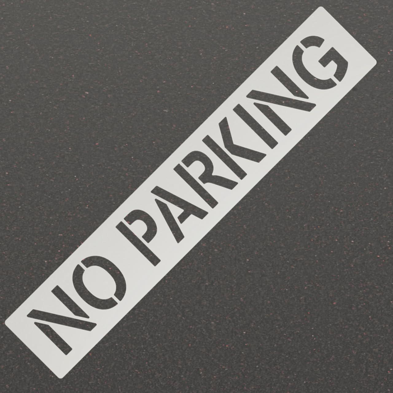 No Parking Stencil with 12" Letters for Painting Blacktops and Curbs Establish Tow Away Zones for Customers and Residents Bendable One Piece 1/16" Thick Plastic by Marketing Holders