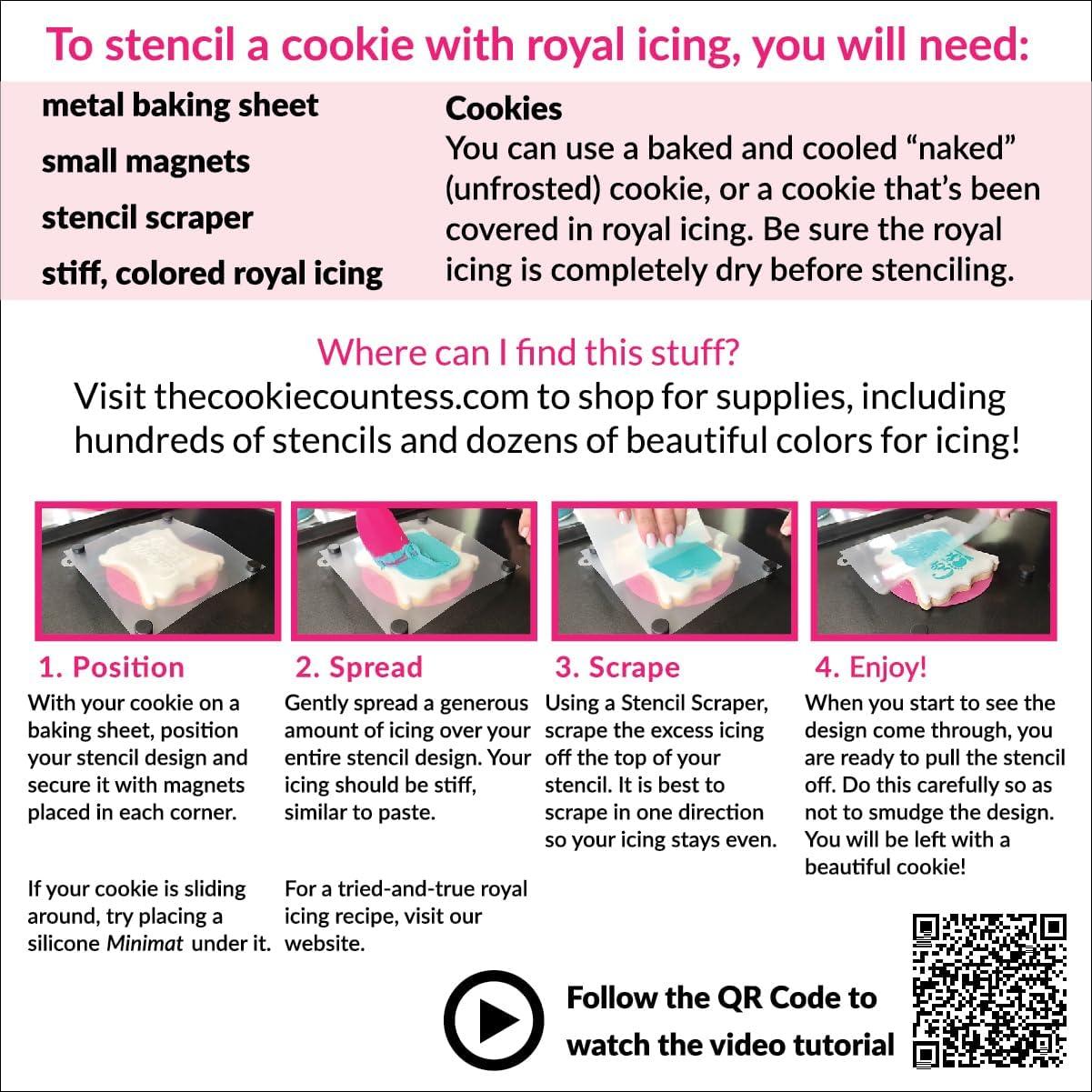 The Cookie Countess Cookie Stenciling Essentials - Tools for Stenciling a Cookie with Royal Icing